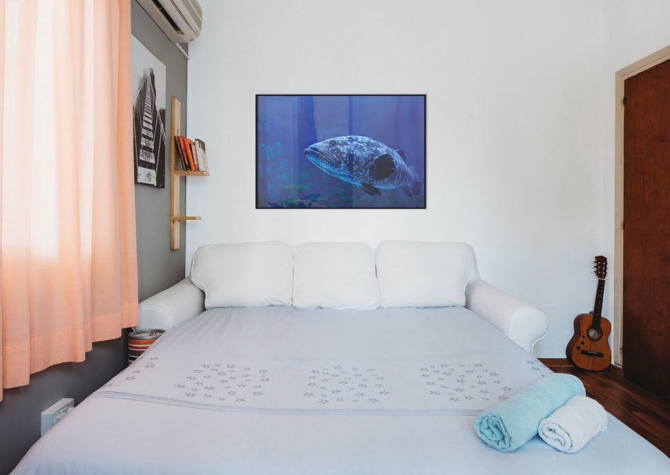 Duża Ryba na plakacie powieszony w sypialni nad łóżkiem