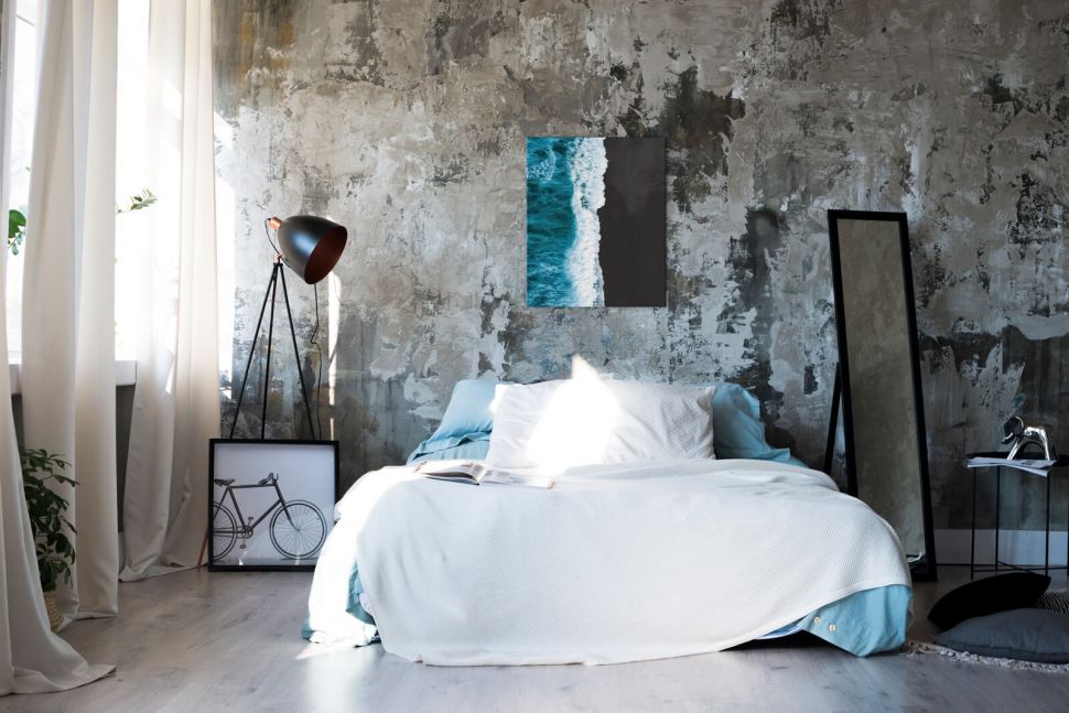 Obraz na płótnie Lazurowa fala powieszony w sypialni nad łóżkiem
