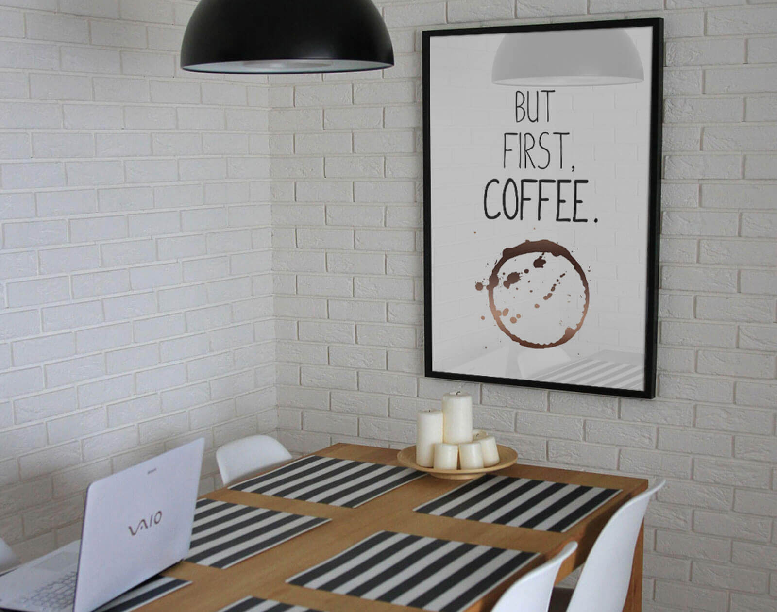 Plakat But first coffee
