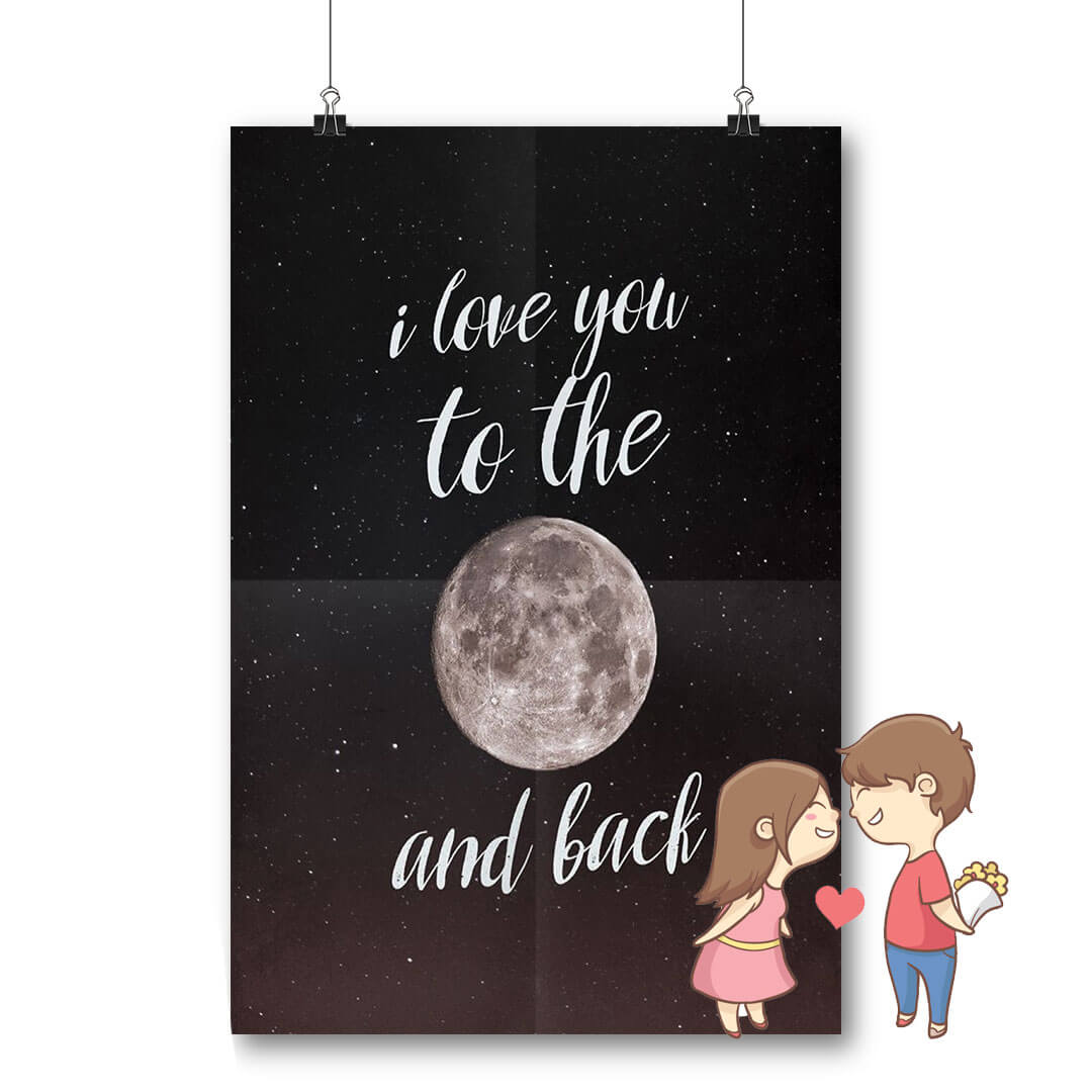 Poster I love you to the moon and back 