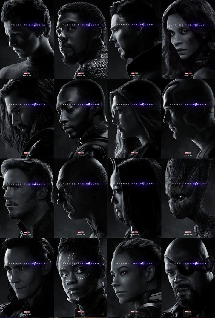 Plakaty Avenge The Fallen promujące film Avengers: Endgame