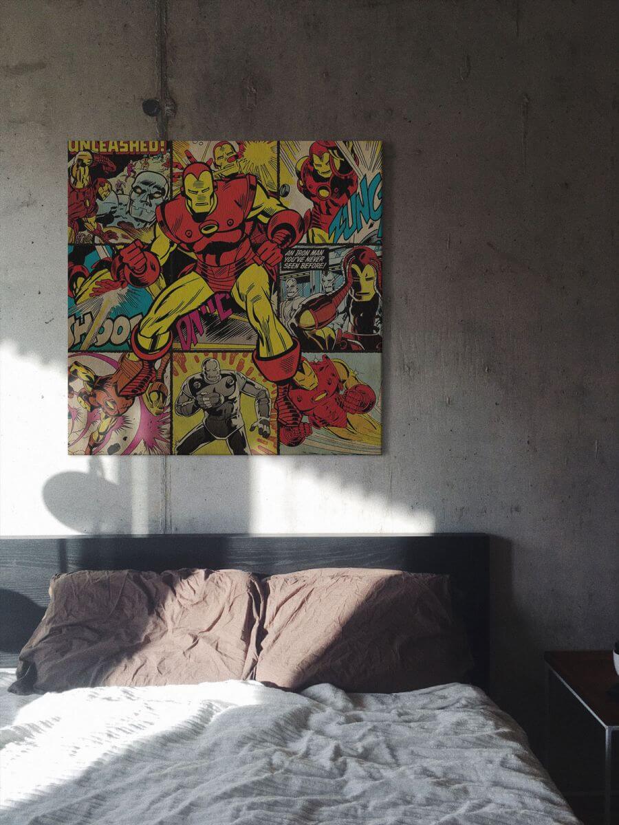 Komiksowy obraz z Iron Manem